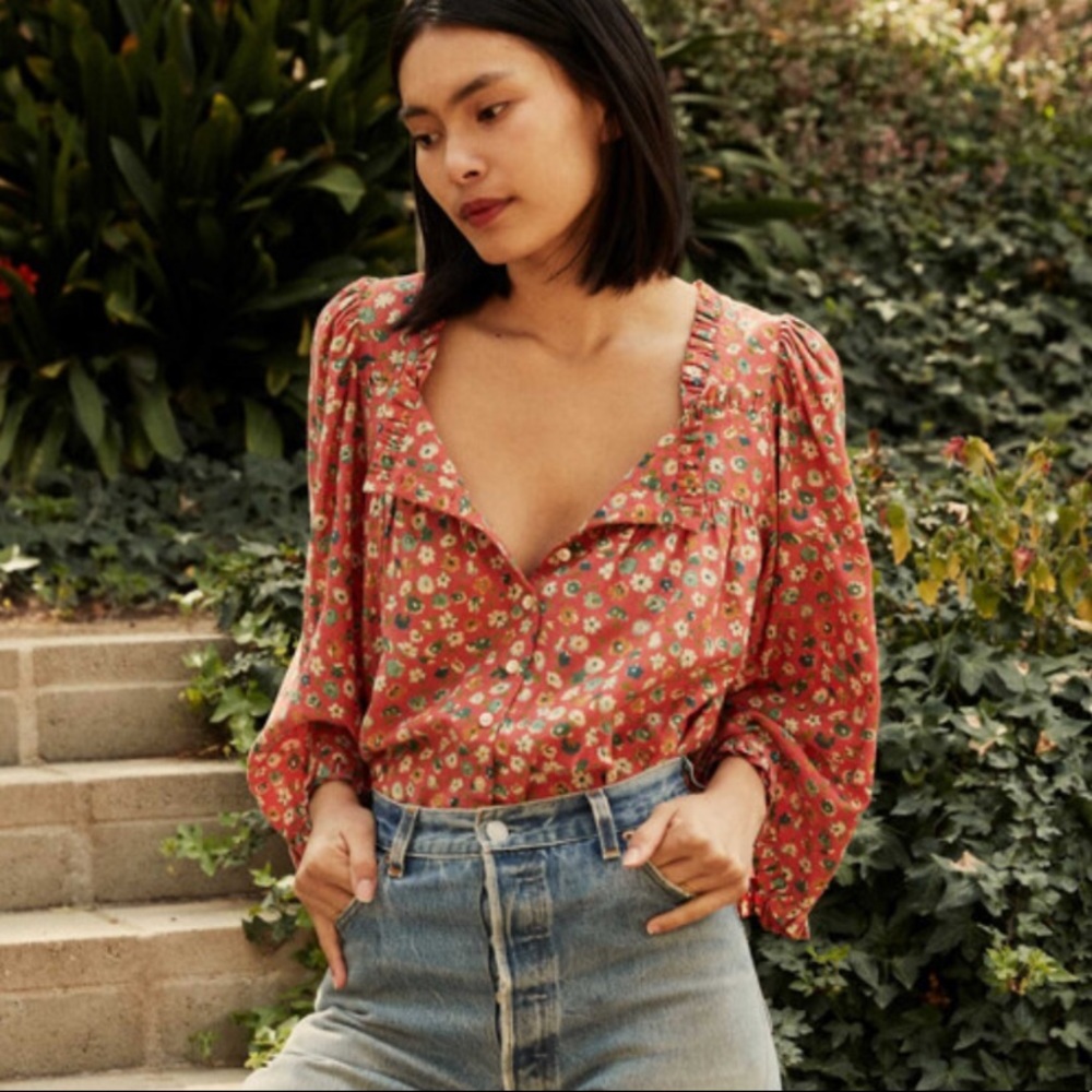 DOEN Lunaria Top in Poppy Size M
